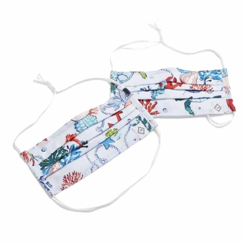 Vera Bradley 2 Pleated Face Mask, Anchors Aweigh